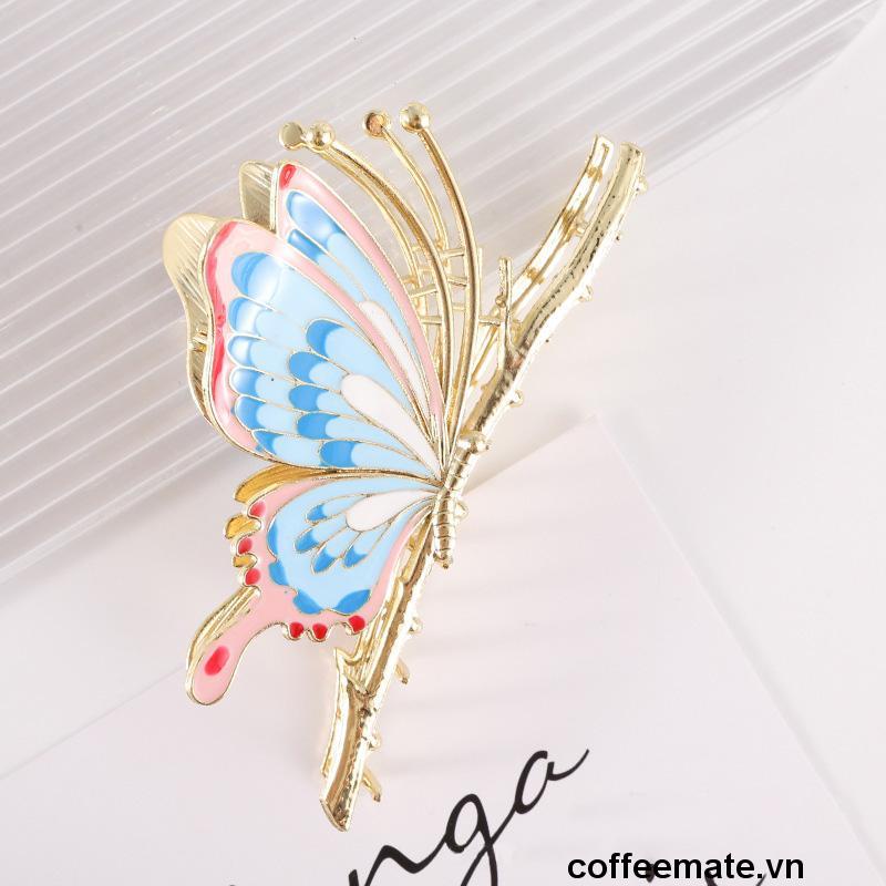 【coffeemate】⚡Kẹp tóc Haimeikang kim loại hình bướm phong cách retro cho nữ