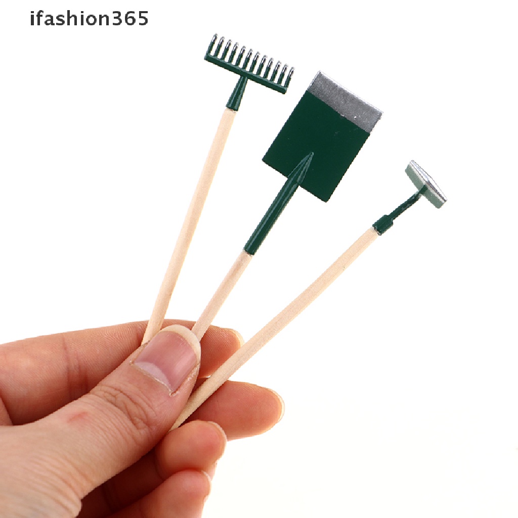 Set 3 Dụng Cụ Làm Vườn Mini Tỉ Lệ 1: 12 Dùng Trang Trí Nhà Búp Bê