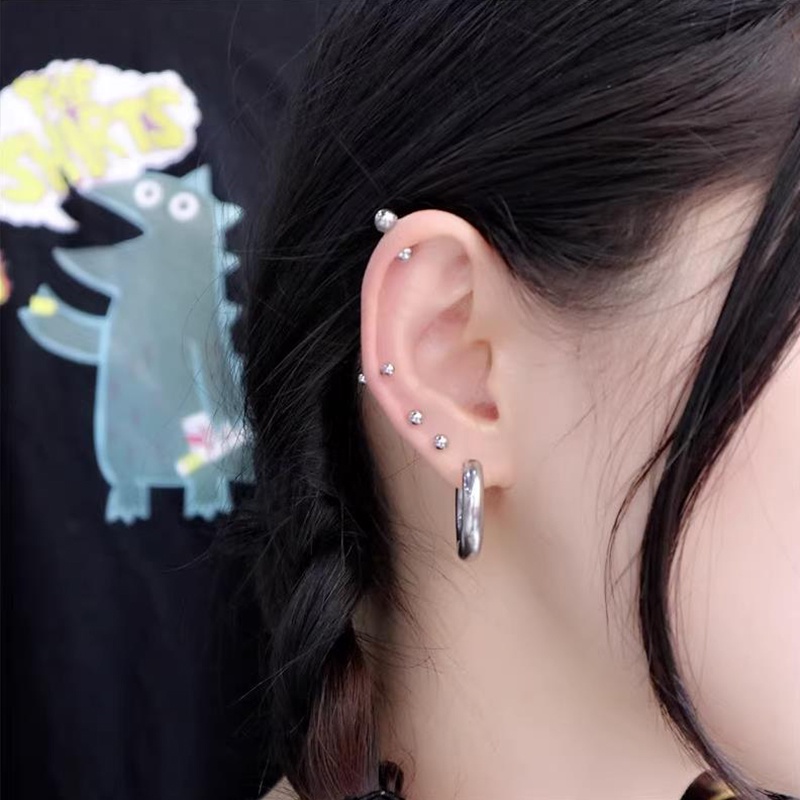 1 Khuyên Tai Quả Tạ Bằng Thép Không Gỉ