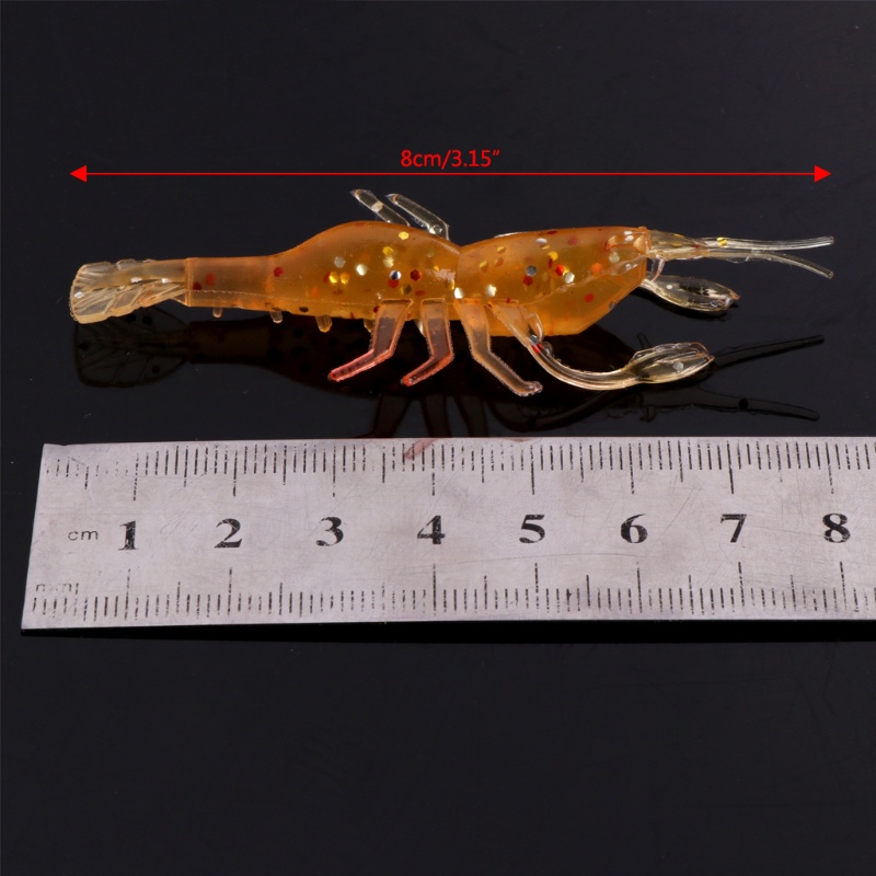 Mồi Câu Cá Nhân Tạo Hình Tôm Mềm Trong Suốt 8cm / 3.6g Tiện Dụng