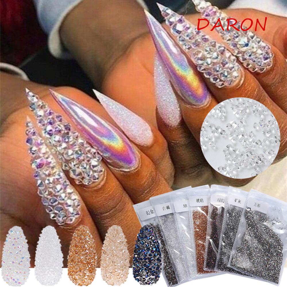 Móng Tay Giả DARON|Bộ Dụng Cụ Làm Móng Nghệ Thuật Bằng Kính Không Cần Khoan Lỗ