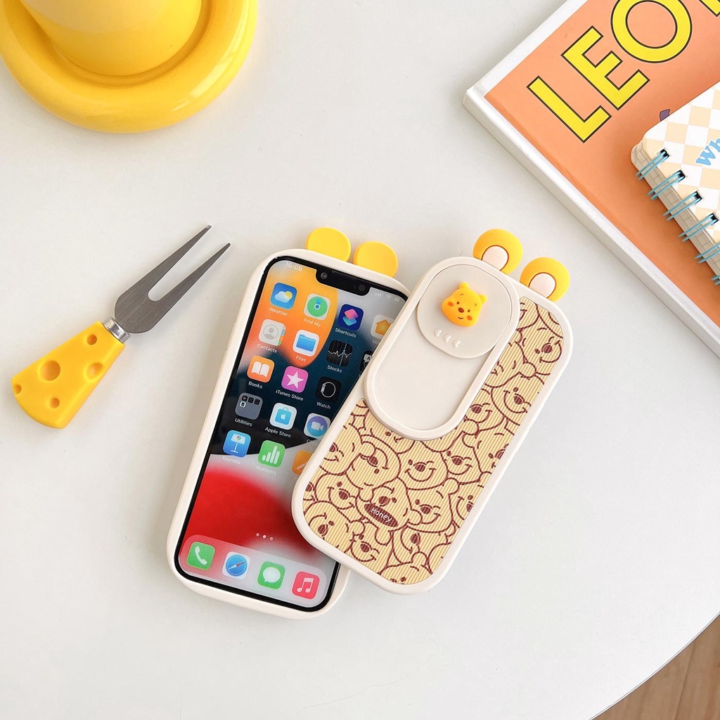 Ốp Điện Thoại TPU Silicon Mềm Chống Sốc In Hình Gấu Winnie 3D Cho iPhone 14 Pro Max 14 Plus 13 12 11