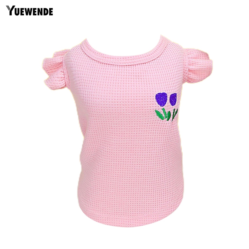 Áo Thun Mềm Mại Thoáng Khí Thêu Họa Tiết Hoa Xinh Xắn Cho Thú Cưng