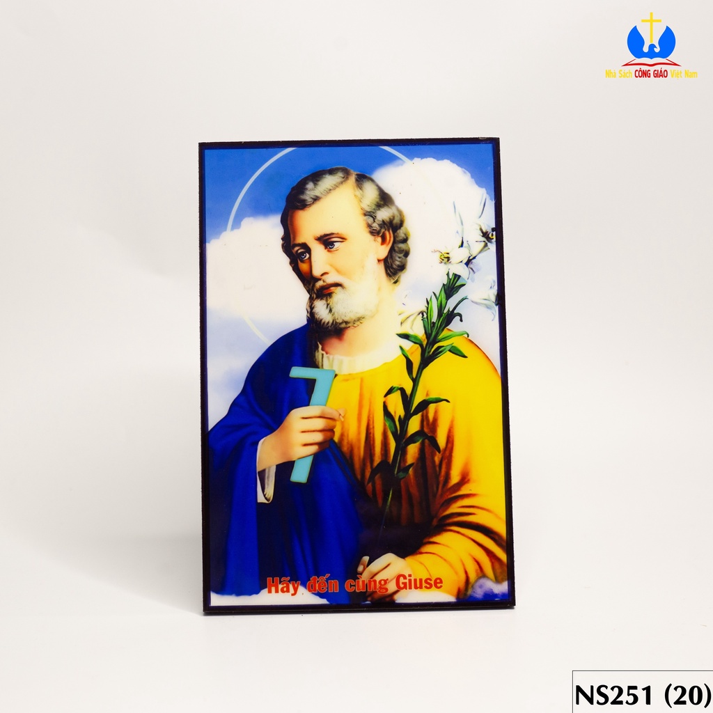 Khung ảnh Thánh Giuse 15x23cm để bàn, treo tường NS251-20 - Quà tặng Công Giáo, lễ quan thầy, sinh nhật
