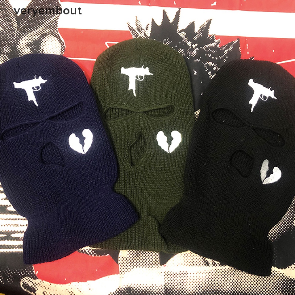 Mũ beanie Trùm Đầu Che Phủ Cổ 3 Lỗ Giữ Ấm Phong Cách Hip Hop Unisex