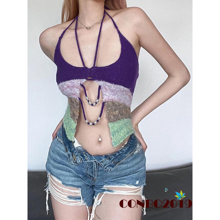 Áo Thun Sát Nách Hở Lưng Màu Sắc Thời Trang Dành Cho Nữ