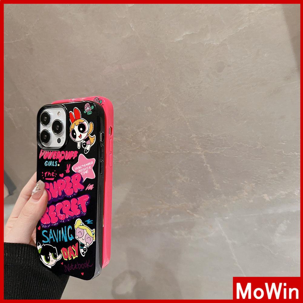 For iPhone 14 Pro Max iPhone Case Black Pink Glossy TPU Soft Case Shockproof Protection Camera Cute Cartoon Compatible with iPhone 13 Pro max 12 Pro Max 11 xr xs max 7Plus 8Plus