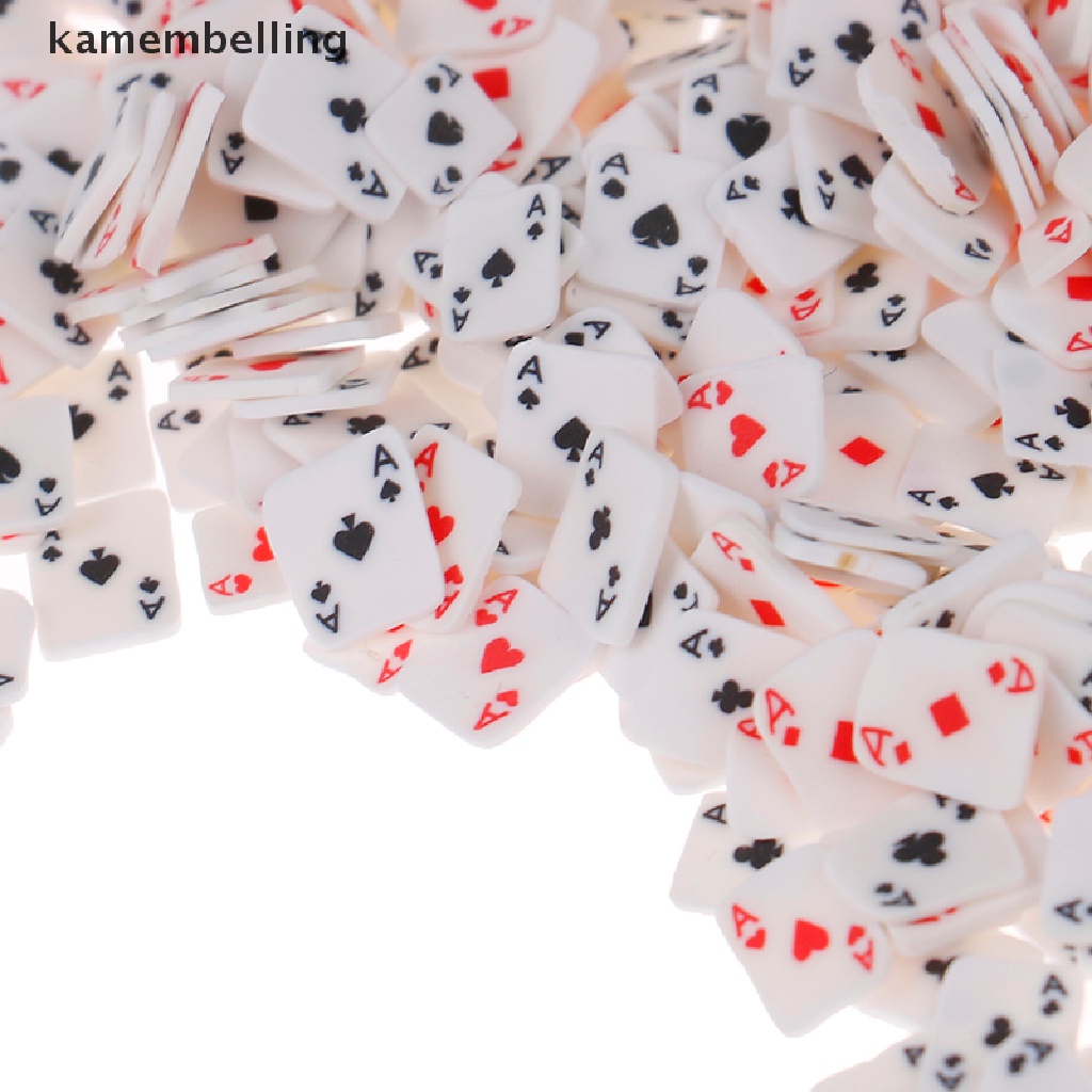 Túi 10g Hạt Đất Sét Polymer Thiết Kế Hình Lá Bài Poker 3D Trang Trí Móng Tay Nghệ Thuật