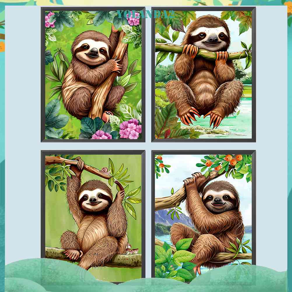 Tranh Đính Đá Kim Cương Toàn Bộ 5D DIY Hình Vẽ Con Lười