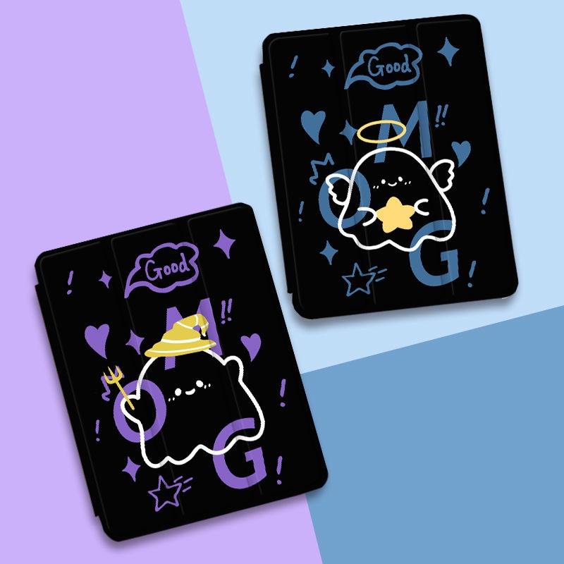 Ốp Máy Tính Bảng Mềm In Hình Ma Dễ Thương Có Ngăn Đựng Bút Cho iPad Gen10 7 / 8 / 9 10.2 "Air4 / Air5 Pro11" Pro12.9 "2022 mini6