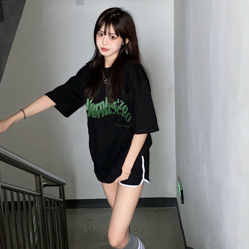 IELGY   Áo Thun Tay Ngắn Dáng Suông Ngọt Ngào Dễ Phối Đồ Thời Trang Cho Nữ