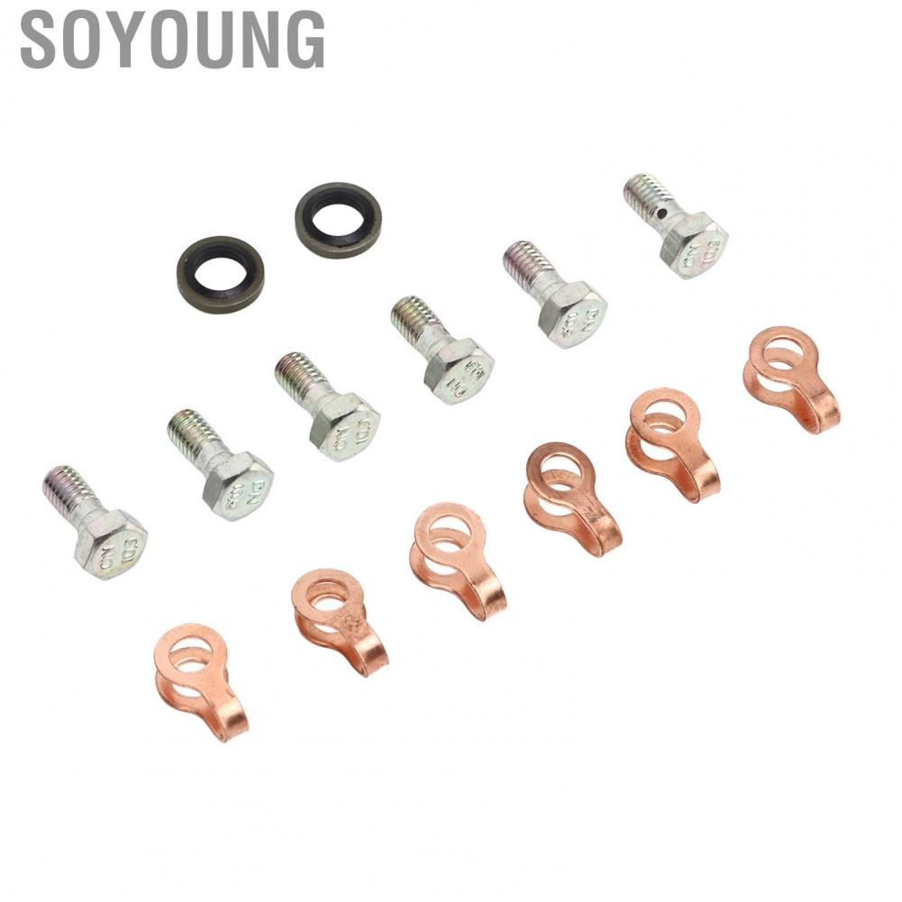 Soyoung 4942278  OE Standard Perfect Sealing Fuel Return Line Banjo Bolt Kit Metal Alloy Rubber for Cummins 12V 4bt 6bt 6ct
