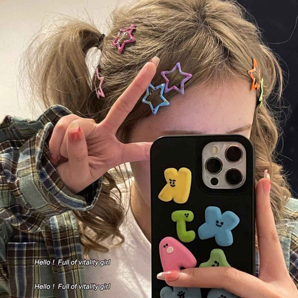 Bộ Kẹp Tóc Ngôi Sao Năm Cánh Màu Sắc Ngọt Ngào y2k