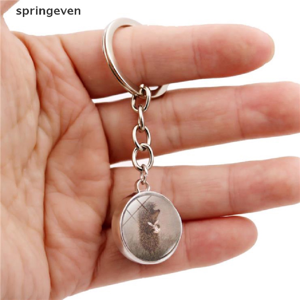 Móc Khóa Hình Nhím Dễ Thương Bằng Kim Loại Thủy Tinh Cabochon Time Jewel