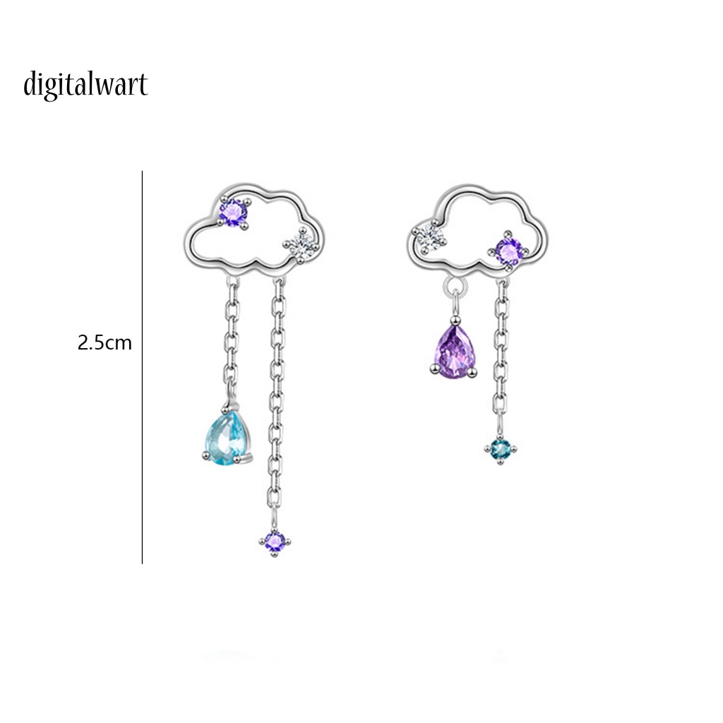 Kỹ Thuật Số| 1 Cặp Bông Tai Hình Đám Mây Lấp Lánh Bằng Hợp Kim Không Gây Dị Ứng Thời Trang Cho Nữ