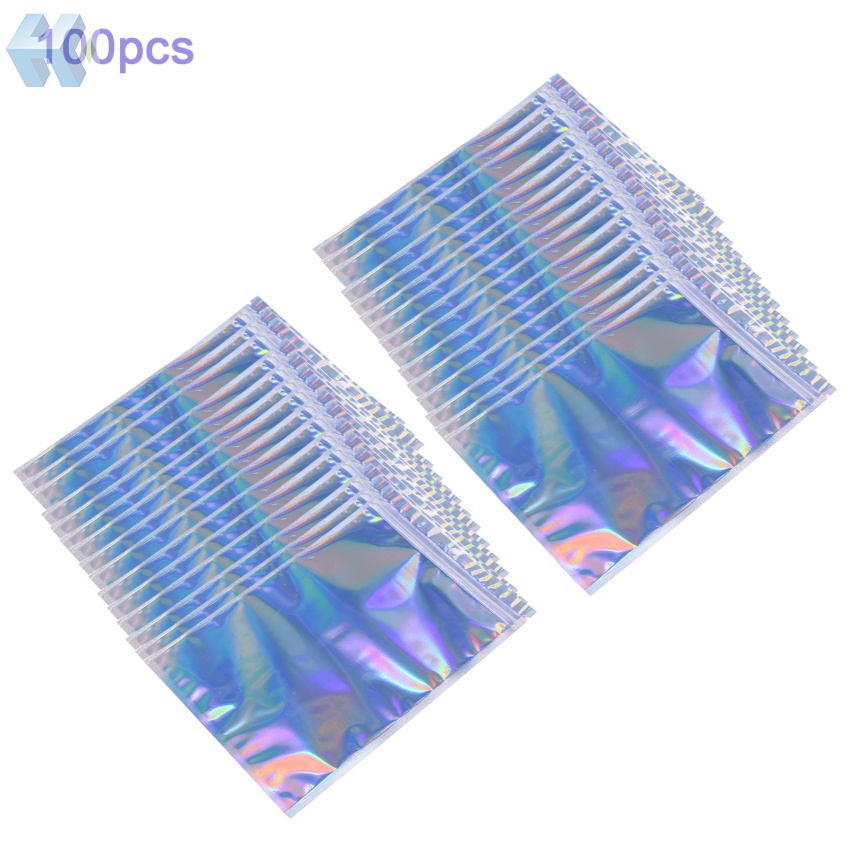 Set 100 Túi Khóa Zip polyester Màng Nhôm Màu Vàng Trong Suốt Đựng Bánh Quy Khử Mùi Tiện Dụng