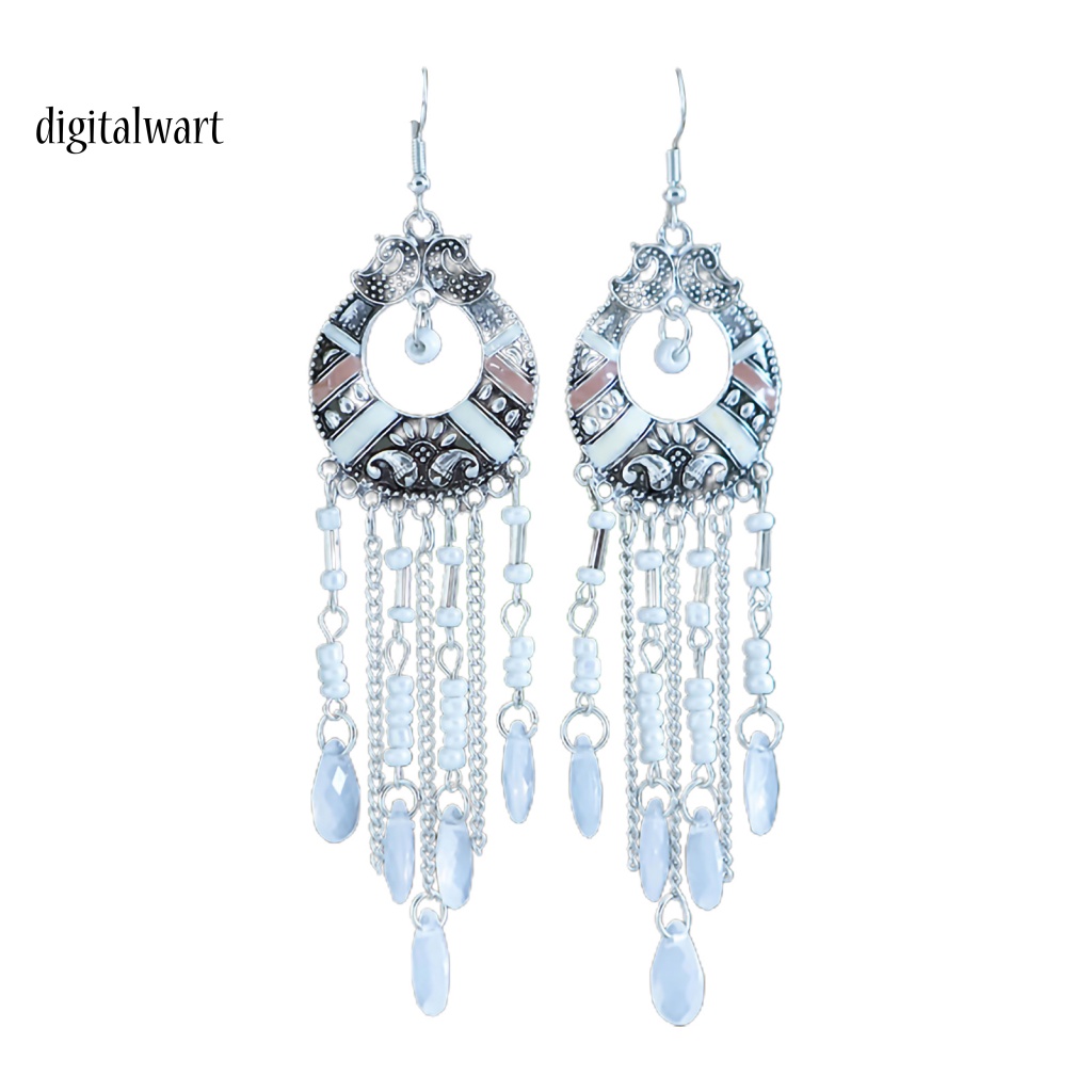 Kỹ Thuật Số| 1 Cặp Bông Tai Móc Tua Rua Đính Đá Phong Cách Bohemian Cổ Điển Thời Trang Dự Tiệc