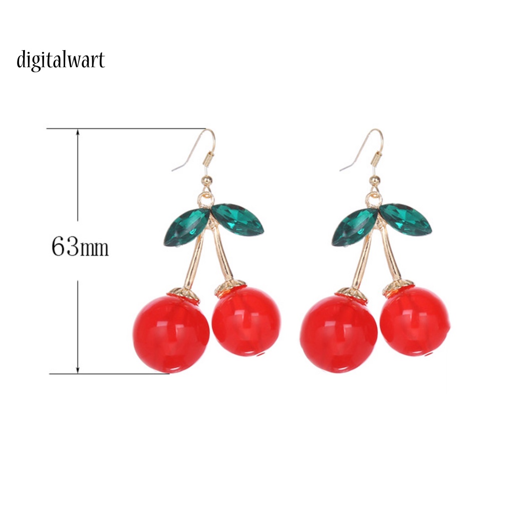 Kỹ Thuật Số| 1 Đôi Bông Tai Móc Hình Lá Cherry Lấp Lánh Lâu Trôi Thích Hợp Sử Dụng Hàng Ngày