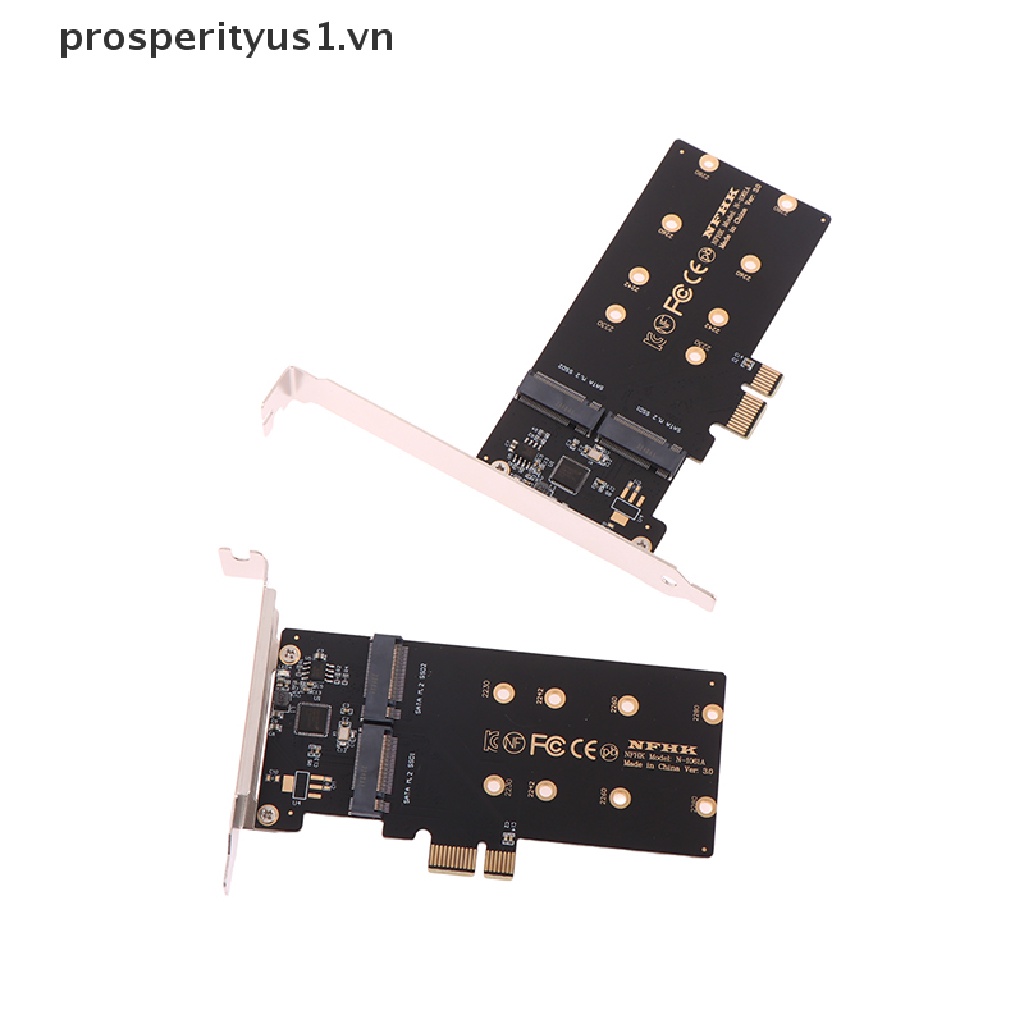 Bộ Chuyển Đổi Thẻ Chuyển Đổi SSD ASM1061 PCIe x1 Sang 2 Cổng SATA M.2 NGFF
