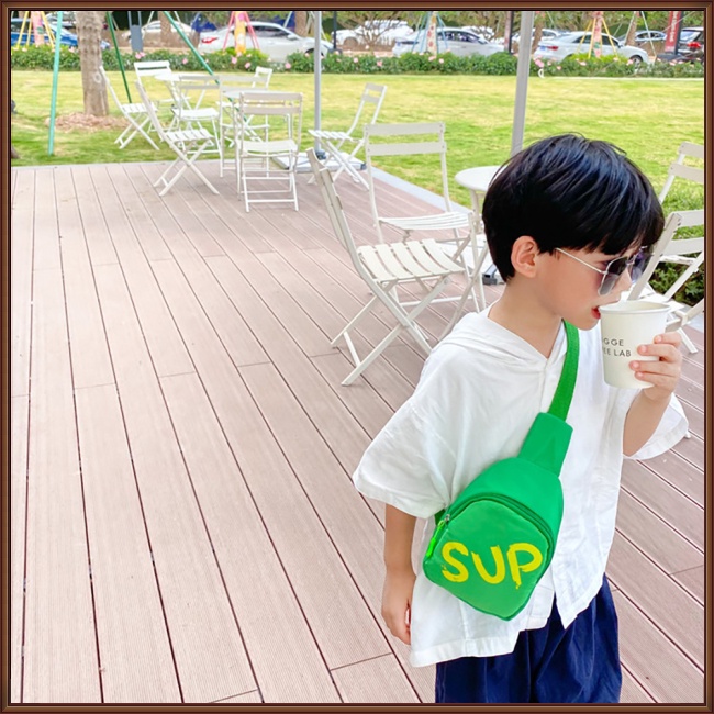 Túi Đeo Chéo In Họa Tiết Đơn Giản Thoáng Khí Chống Thấm Nước Nhiều Màu Thời Trang Cho Bé