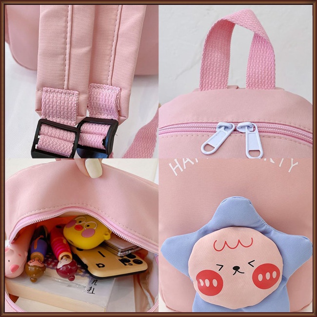 Balo Đi Học Có Khóa Kéo Họa Tiết Hoạt Hình Dễ Thương Cho Trẻ Mẫu Giáo