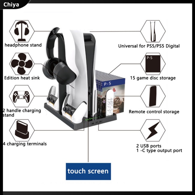 Đế Tản Nhiệt Đa Năng Kèm Đĩa Sạc Chuyên Dụng Cho Tay Cầm Chơi Game Ps5