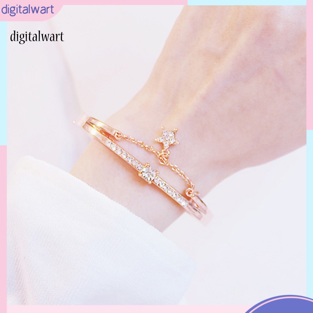 Kỹ Thuật Số| Vòng Tay Đính Đá Hình Ngôi Sao Năm Cánh Lấp Lánh Thời Trang Dự Tiệc Cho Nữ