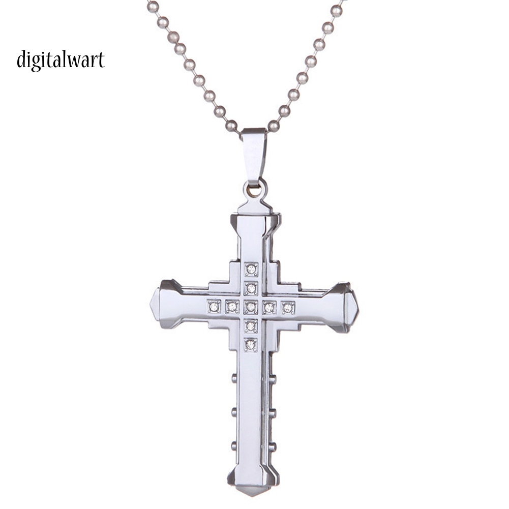 Kỹ Thuật Số| Vòng cổ HợP Kim HìNh Chữ ThậP ĐíNh Đá ThờI Trang