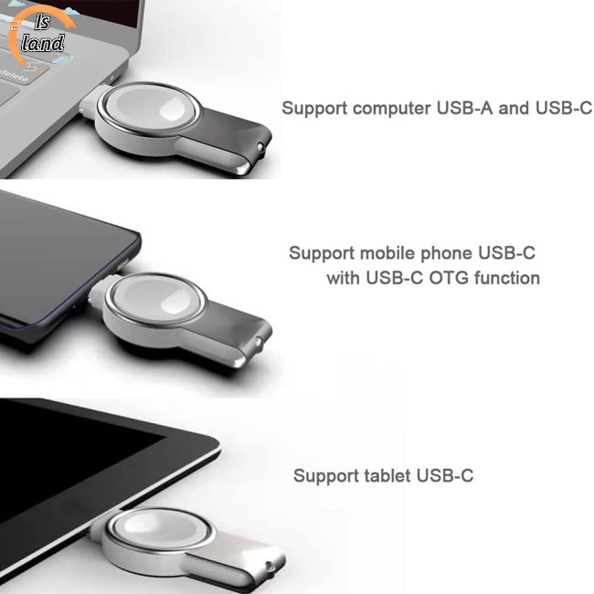 Đế Sạc Từ Tính 2 Trong 1 Giao Diện Usb A Usb C Tương Thích Với Iwatch