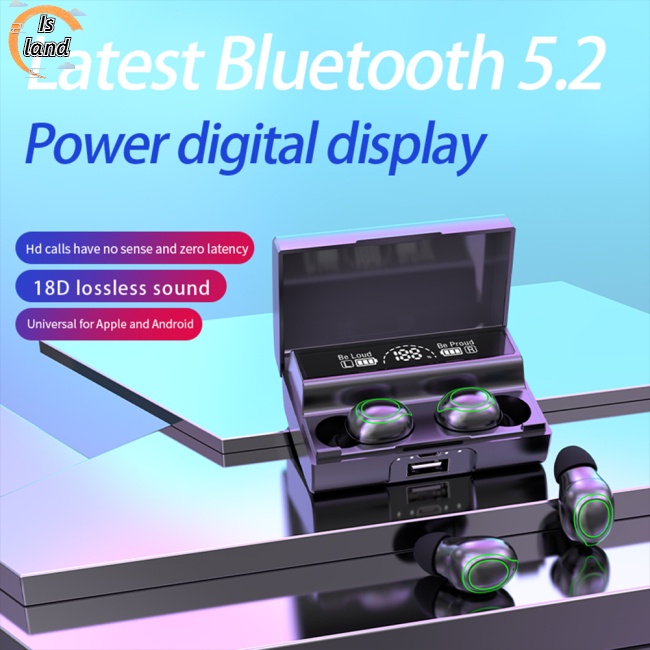 Tai Nghe Nhét Tai Không Dây Bluetooth Tws Mini Cảm Ứng Điều Khiển Đèn Md828