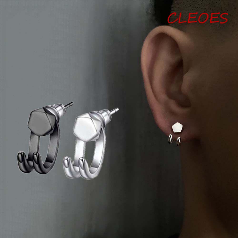 Bông Tai Hình Học Bất Đối Xứng Phong Cách Punk Hip Hop Thời Trang Cho Nam Và Nữ