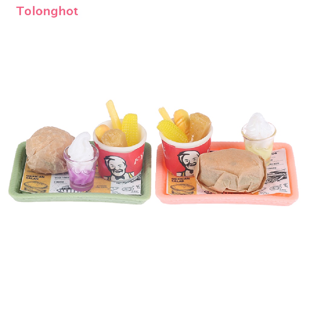 Bộ Mô Hình Xô Chiên Làm Bánh Hamburger Tỉ Lệ 1: 12 Trang Trí Nhà Búp Bê