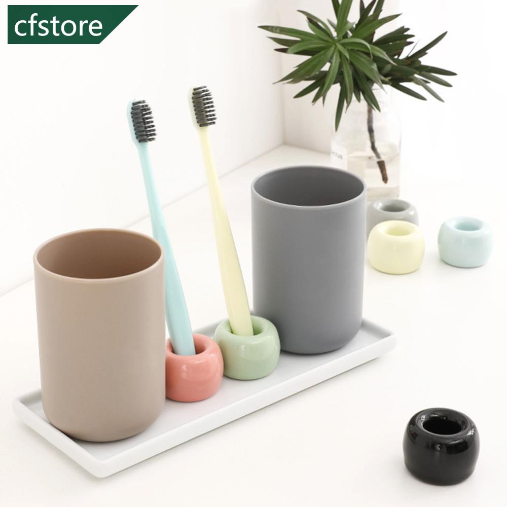 Giá Đỡ Bàn Chải Đánh Răng Bằng Sứ Màu Macaron Mini Tiện Dụng Cho Phòng Tắm P4X3