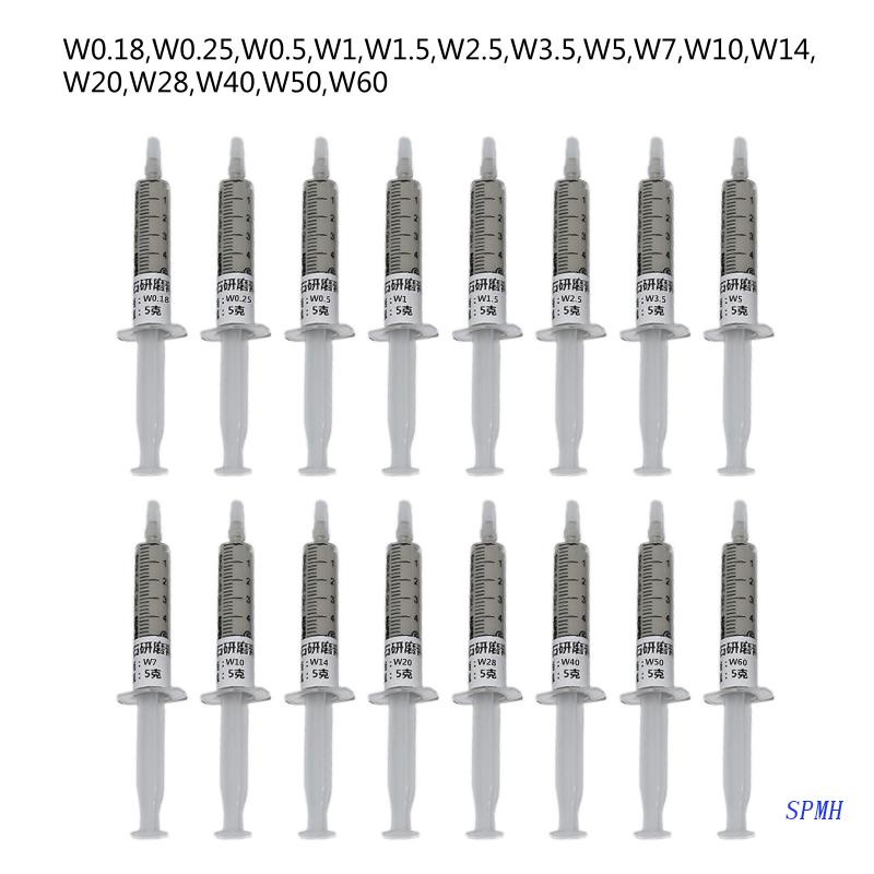 Bộ 16 Ống Tiêm Đánh Bóng Kim Cương W0.18-W60 Độ Bền Cao Cho Trang Sức Kim Loại