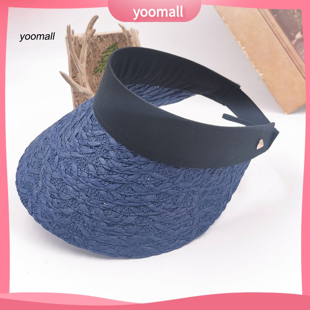 Mũ Chống Nắng YO / Mũ Lưỡi Trai Bằng Vải Bện Cách Nhiệt Duyên Dáng Hợp Thời Trang