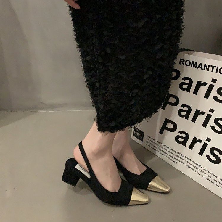 Giày Sandal Cao Gót Mũi Nhọn Bằng Da PU Thời Trang Dành Cho Nữ