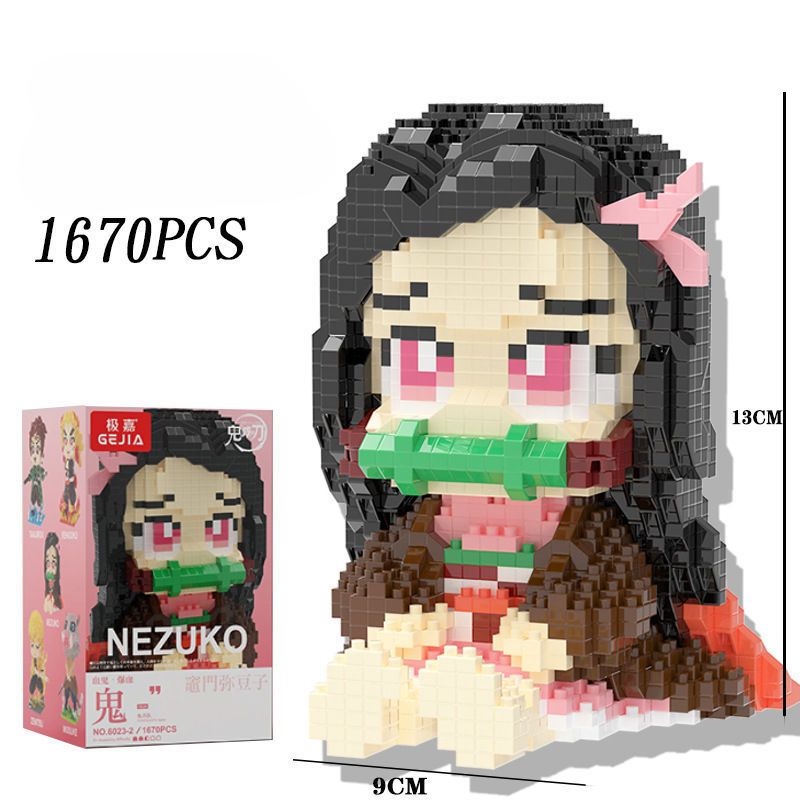 ĐỒ CHƠI LẮP RÁPĐồ Chơi Xếp Hình Nhân Vật Nezuko Trong Demon Slayer lắp ráp