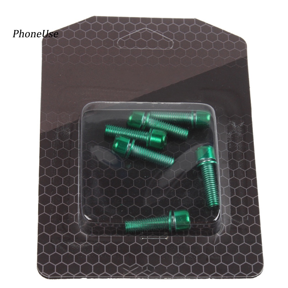 Pu Set 6 Ốc Vít Hợp Kim Nhôm Cho Xe Đạp