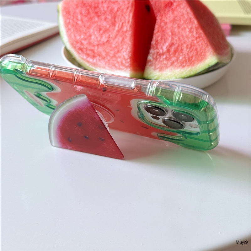 Mới Ốp Điện Thoại Dẻo Họa Tiết Cây Kem / Dưa Hấu / Dưa Hấu Kèm Giá Đỡ Cho IPhone14ProMax 13ProMax IPhone12 Pro MAX / 11Promax IPhone14 / 13Pro