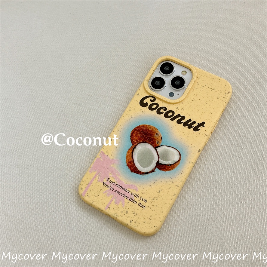 Ốp Điện Thoại Silicon Mềm Họa Tiết Trái Dừa Bảo Vệ Cho iPhone 14 13 12 11 Pro Max X XR Xs Max 6 7 8 Plus