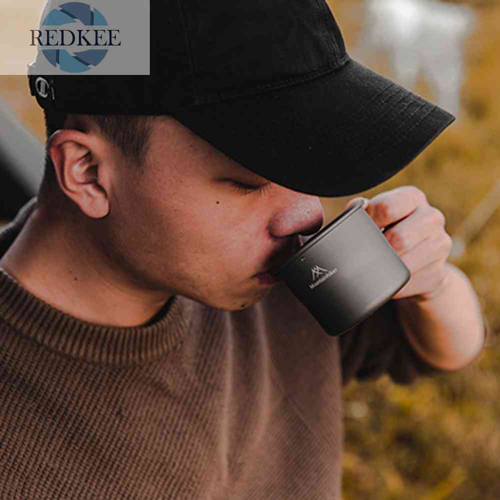 Cốc Uống Nước Cắm Trại Có Tay Cầm Có Thể Gấp Gọn Tiện Dụng