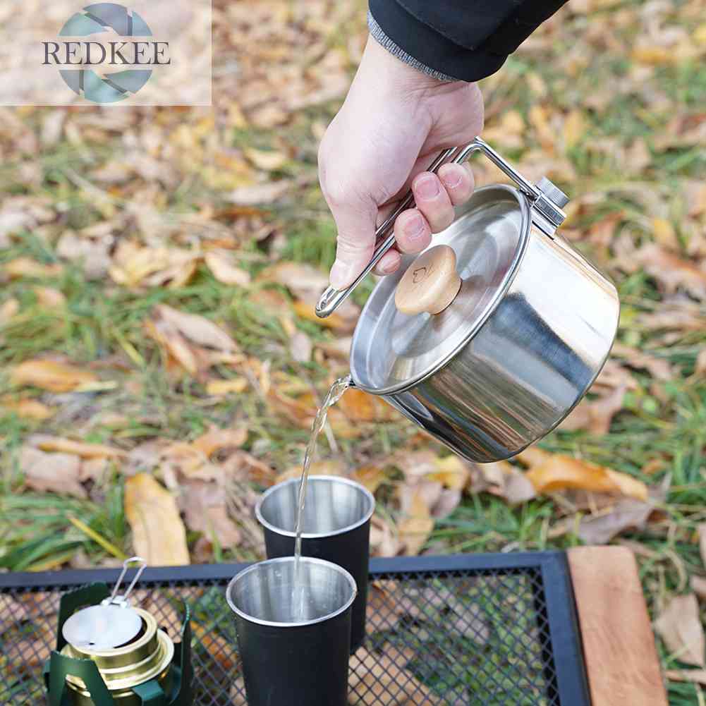 Ấm Đun Nước Bằng Thép Không Gỉ Tiện Lợi Khi Đi Cắm Trại