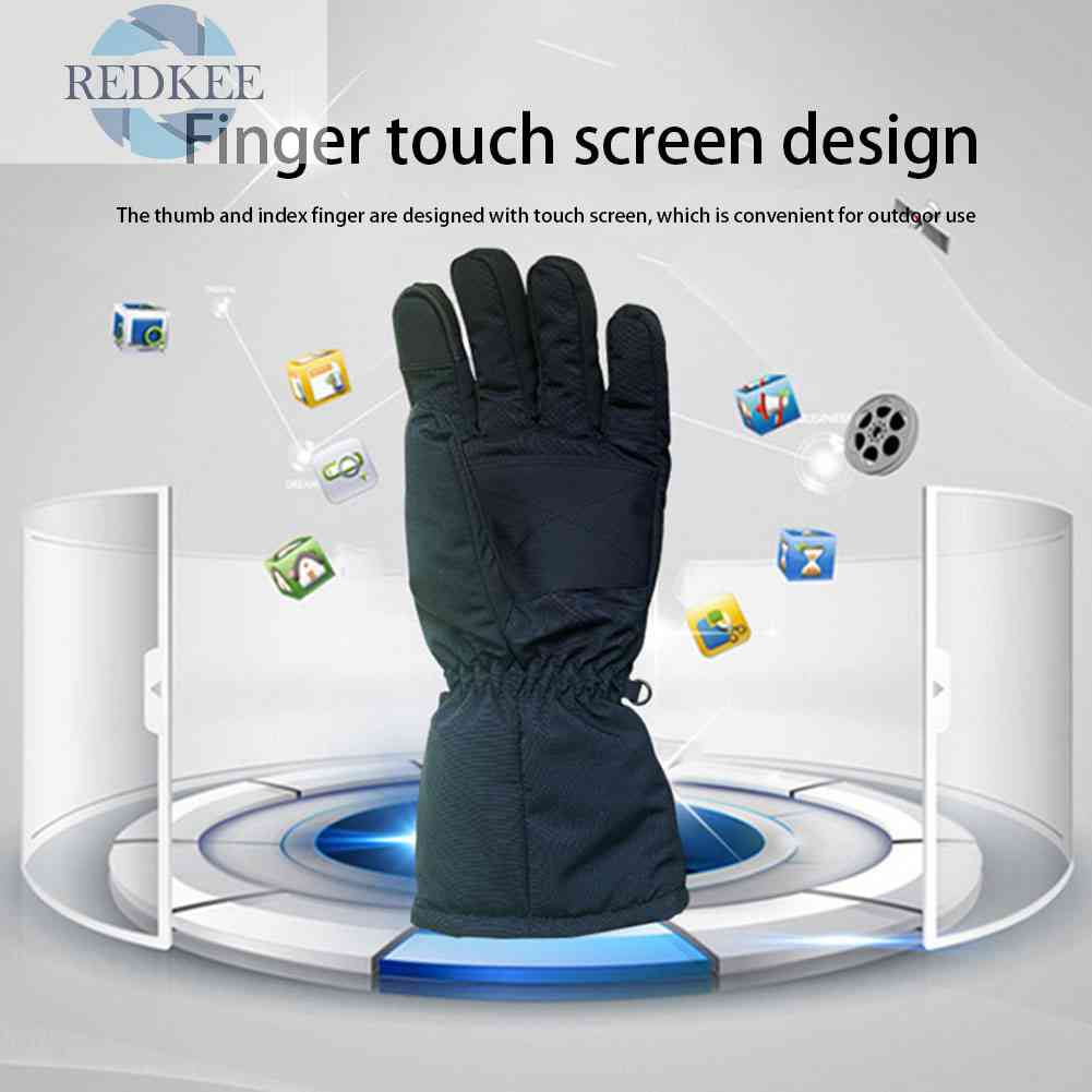 Set 2 Găng Tay Giữ Ấm 3 Tai Bằng Điện Có Thể Điều Chỉnh Tiện Lợi Khi Đi Xe Đạp