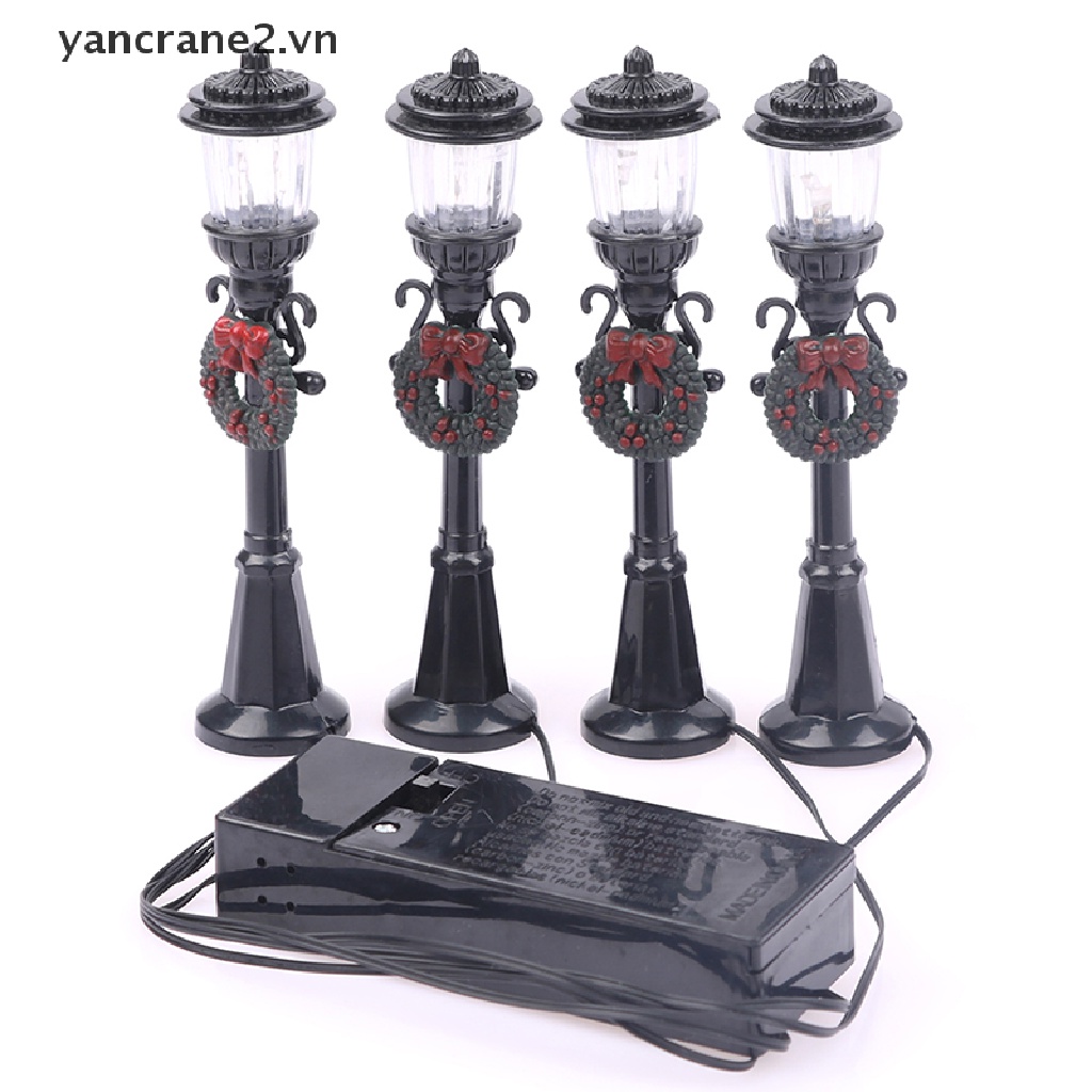 Set 4 Mô Hình Đèn Đường Mini Trang Trí Giáng Sinh Cho Nhà Búp Bê yancrane2.vn