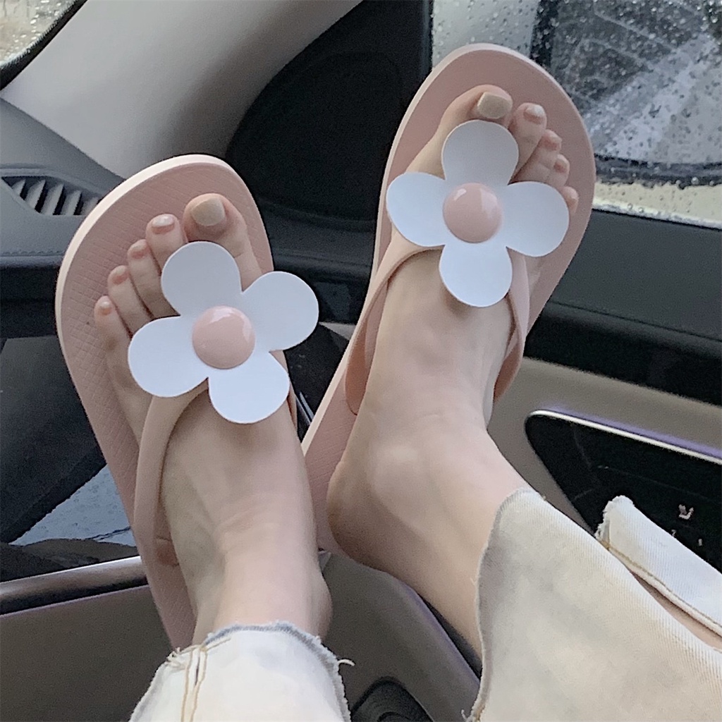 Giày Sandal Đế Mềm Đính Hoa Thời Trang Đi Biển Mùa Hè Cho Bé Gái