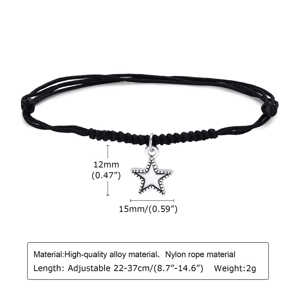 Lắc Chân Bằng Hợp Kim Thép Hình Ngôi Sao Năm Cánh Có Thể Điều Chỉnh Kích Thước Thời Trang Cho Nam