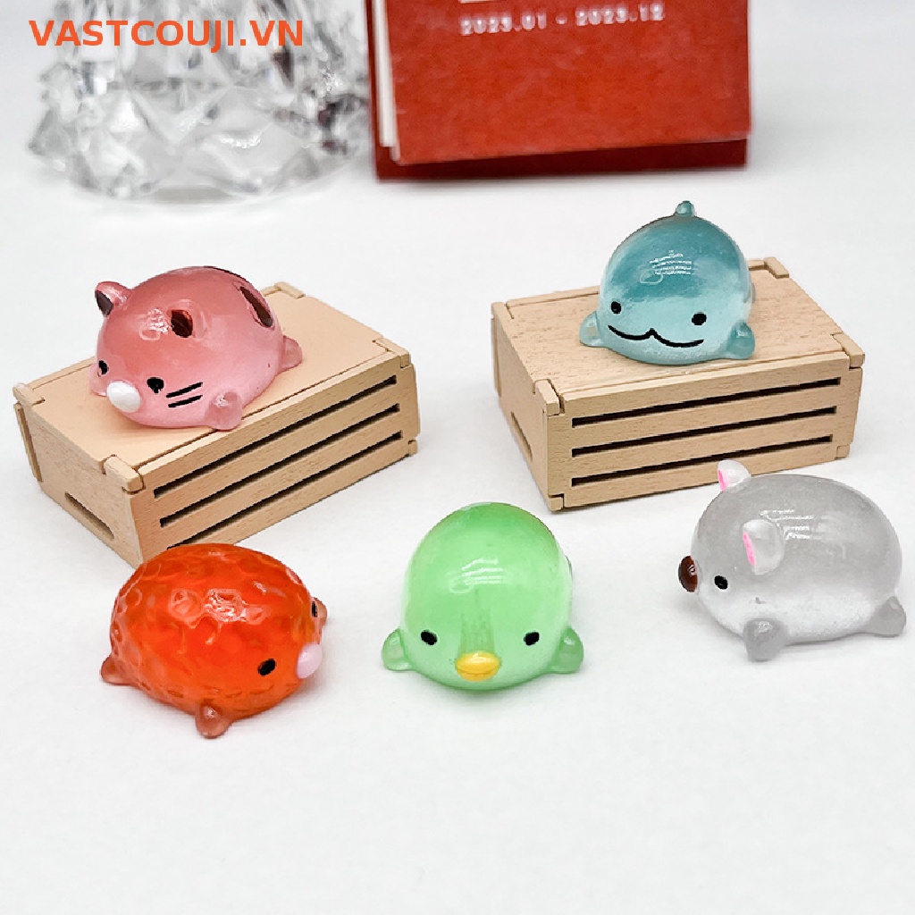 Bộ 5 Phụ Kiện Trang Trí Góc Bằng Resin Màu Dạ Quang DIY
