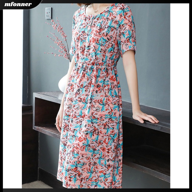 Đầm Tay Ngắn Thiết Kế Thoải Mái Thời Trang Mùa Hè Cho Nữ