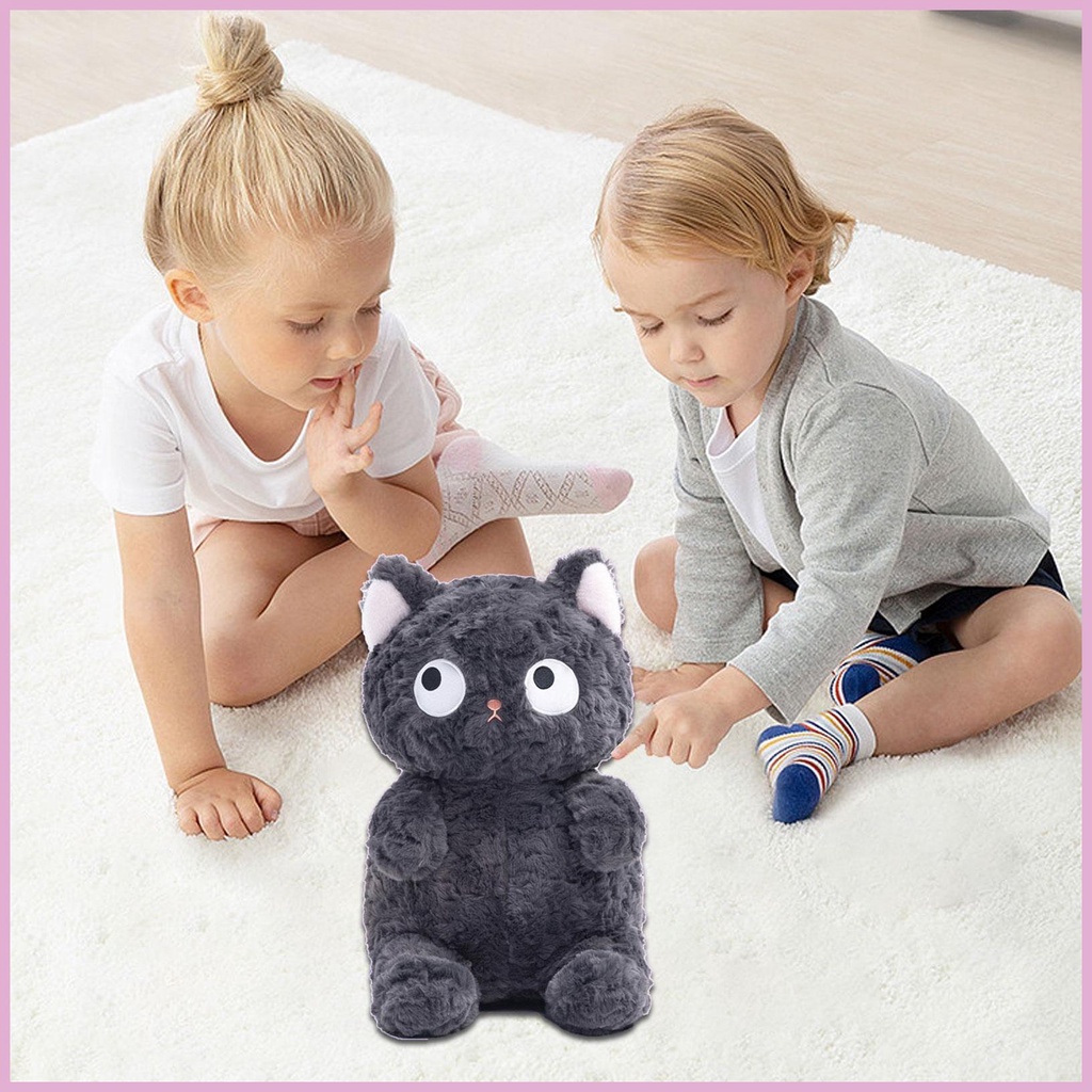 Mèo Đen Nhồi Bông Mắt To Mềm Mại Có Thể Giặt