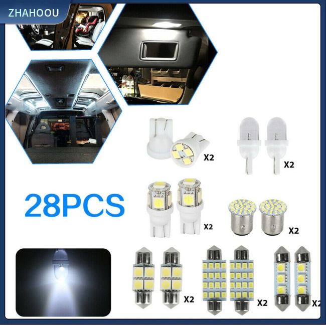 ☃Nhà Cửa☃ Set 28 Bóng Đèn Led T10 Cho Xe Hơi